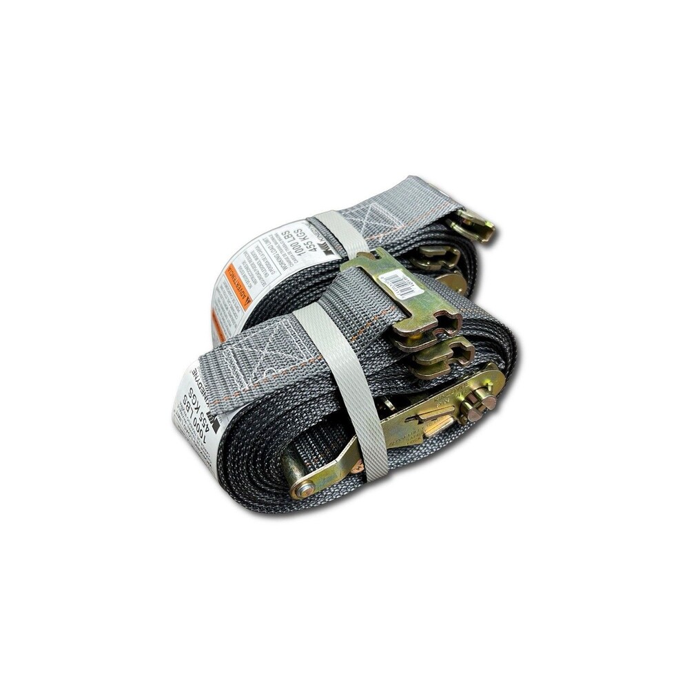Kinedyne 16’x2” Logistic Ratchet Straps 1000 lbs - Gray E-Track Fitting 641601